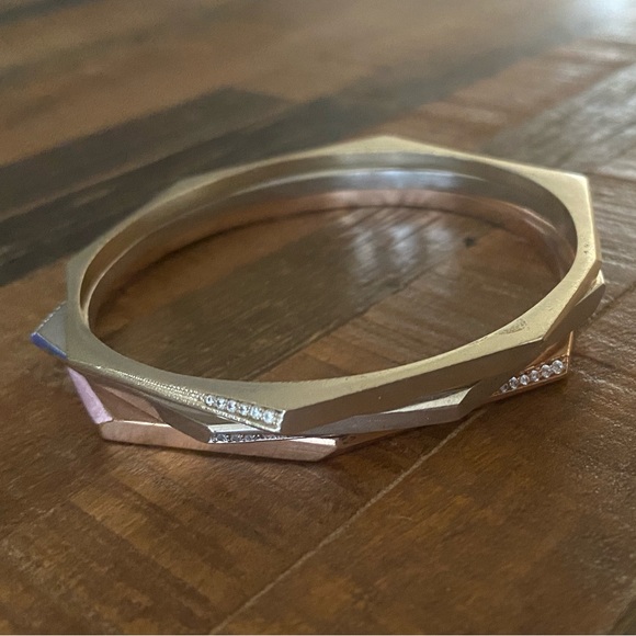 Kendra Scott Aubrey Mix Metals Bangle Bracelet Set. One Size. - Picture 2 of 6